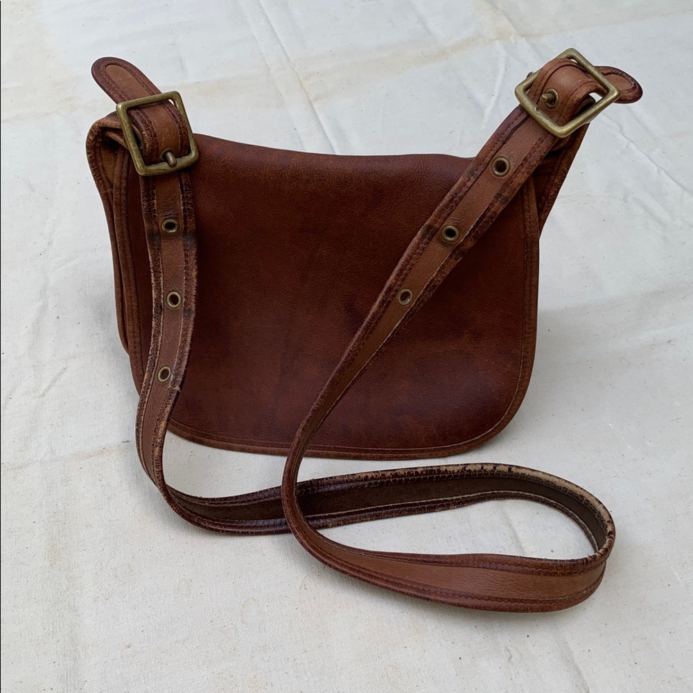 Vintage COACH leather saddle style bag made in USA